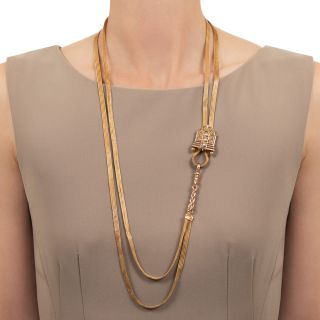 Victorian Lariat Slide Necklace, 60 Inches