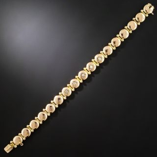 Victorian 'Lentil' Diamond Link Bracelet - 2