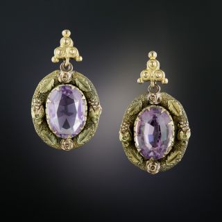 Victorian Light Purple Amethyst Earrings - 3