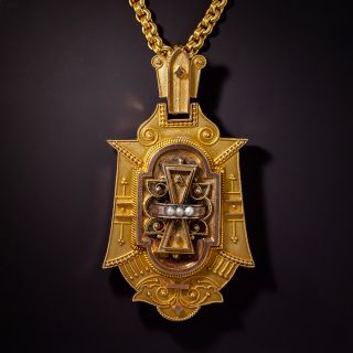 Victorian Locket Necklace, Circa 1875 - 0