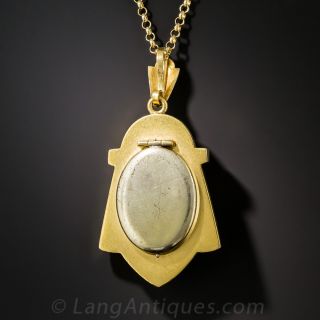 Victorian Locket Necklace With Seed Pearls