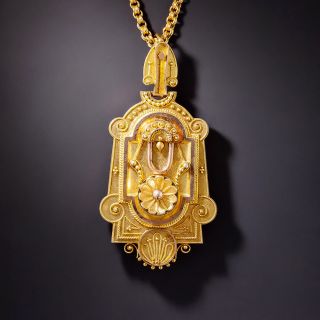 Victorian Locket Pendant Necklace - 1