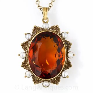 Victorian Madeira Citrine Pendant