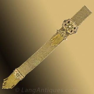 Victorian Mesh Slide Tassel Bracelet