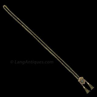 Victorian Micro Mosaic Tassel Necklace