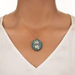 Victorian Micromosaic Doves Pendant