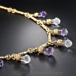 Victorian Moonstone and Amethyst Necklace