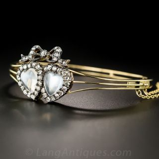 Victorian Moonstone and Diamond Bangle Bracelet
