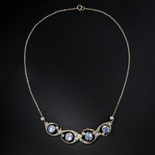 Victorian Moonstone and Diamond Necklace