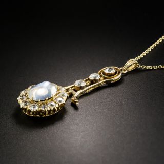 Victorian Moonstone and Diamond Necklace