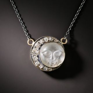 Victorian Moonstone and Diamond Pendant - 1