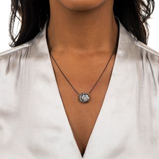 Victorian Moonstone and Diamond Pendant