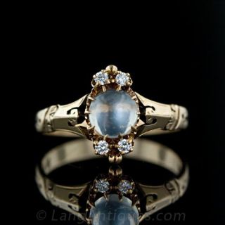 Victorian Moonstone and Diamond Ring Main View