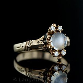 Victorian Moonstone and Diamond Ring