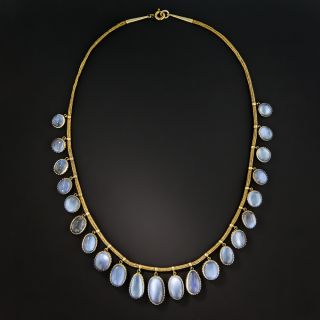 Victorian Moonstone Fringe Necklace