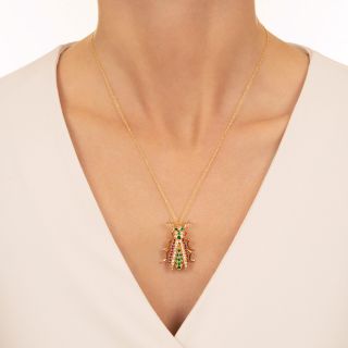 Victorian Multi-Gem Cicada Pin/Pendant