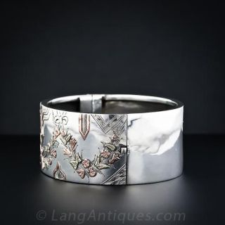 Victorian Multicolored Gold Cuff Bracelet