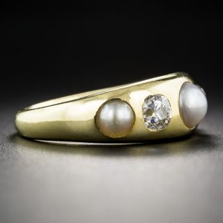Victorian Natural Pearl and Diamond Ring
