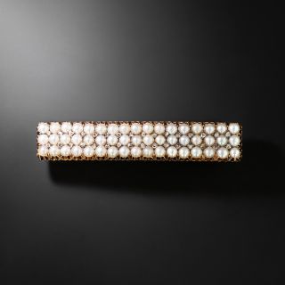 Victorian Natural Pearl and Rose-Cut Diamond Barrette - 2