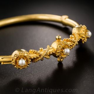 Victorian Seed Pearl Bangle Bracelet