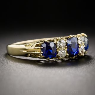 Victorian Natural Sapphire and Diamond Ring