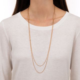 Victorian Natural Seed Pearl Station Chain
