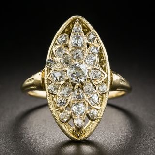 Victorian Navette Diamond Dinner Ring  - 1