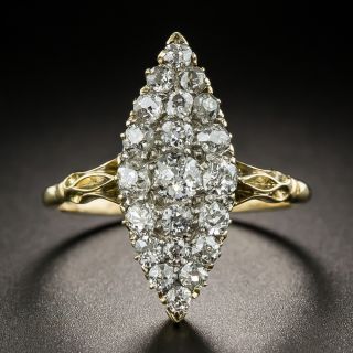 Victorian Navette-Shaped Diamond Cluster Ring - 2