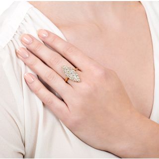 Victorian Navette Shaped Diamond Ring