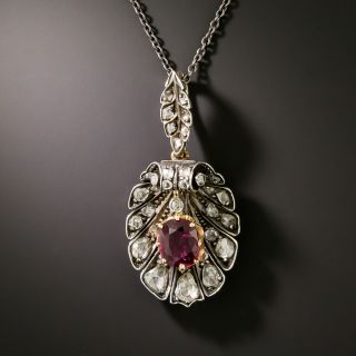 Victorian No-Heat Ruby and Diamond Necklace, Netherlands - 2