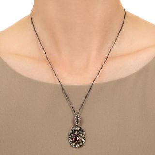 Victorian No-Heat Ruby and Diamond Necklace, Netherlands