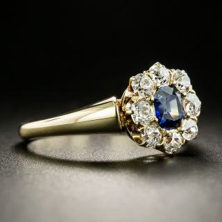 Victorian No-Heat Sapphire and Diamond Ring