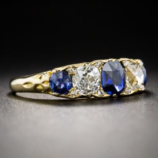 Victorian No-Heat Sapphire and Diamond Ring