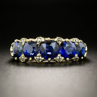 Victorian No-Heat Sapphire Five-Stone Ring - 2