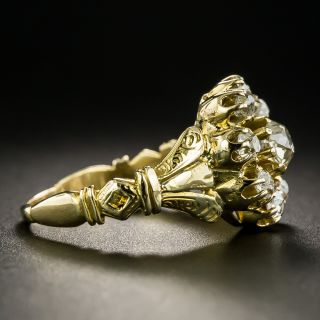 Victorian Old Mine Cut Diamond Cluster Ring