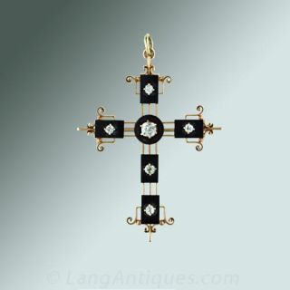 Victorian-Onyx-and-Diamond-Cross-Main-View