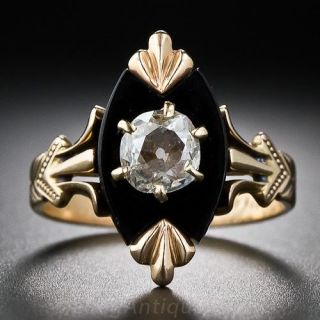Victorian  Onyx and Diamond Ring