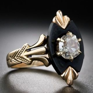 Victorian  Onyx and Diamond Ring