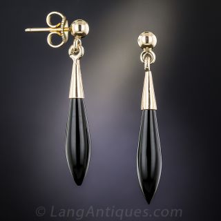 Victorian Onyx Drop Earrings