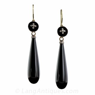 Victorian Onyx Drop Earrings