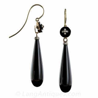 Victorian Onyx Drop Earrings