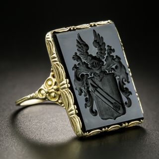 Victorian Onyx Intaglio Ring - 3
