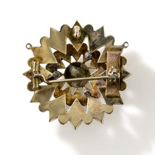 Victorian Onyx Starburst Brooch
