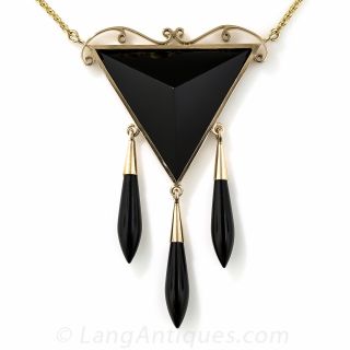 Victorian Onyx Tassel Necklace