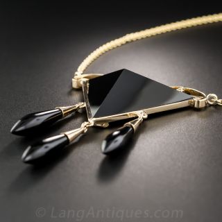 Victorian Onyx Tassel Necklace