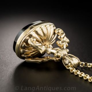 Victorian Onyx Watch Fob Necklace
