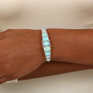 Victorian Opal and Diamond Bangle Bracelet