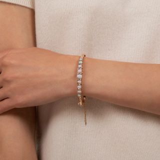 Victorian Opal and Diamond Bangle Bracelet
