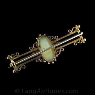 Victorian Opal and Diamond Bar Pin