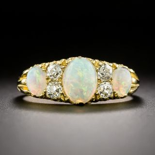 Victorian Opal and Diamond Carved Ring - 2